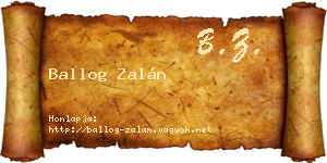 Ballog Zalán névjegykártya
